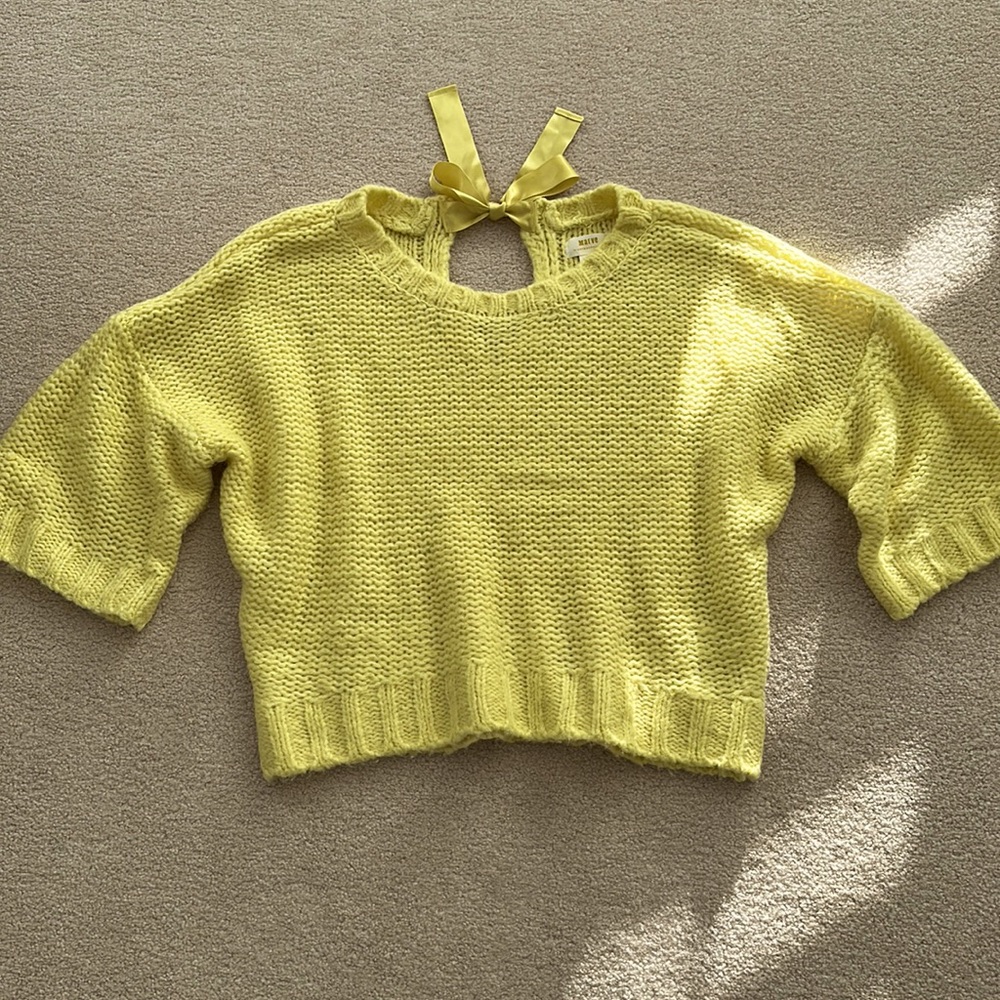 3/4 sleeve sweater, from Anthropologie by Maeve.  Key hole open back with bow